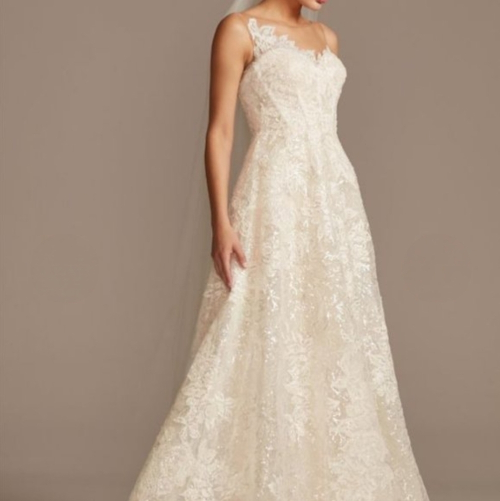 Oleg Cassini Cream Lace Wedding Dress